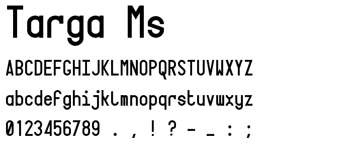 Targa MS font